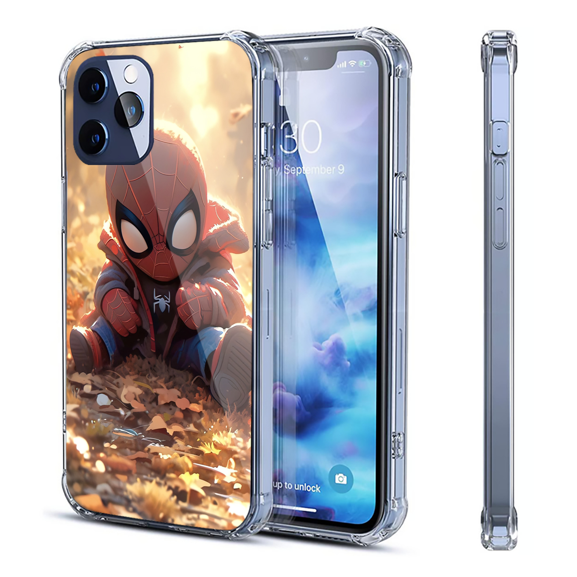 （画像用） Spider Man スパイダーマン 【iPhone 12シリーズ対応】透明スマホケース（クリアソフトケース）